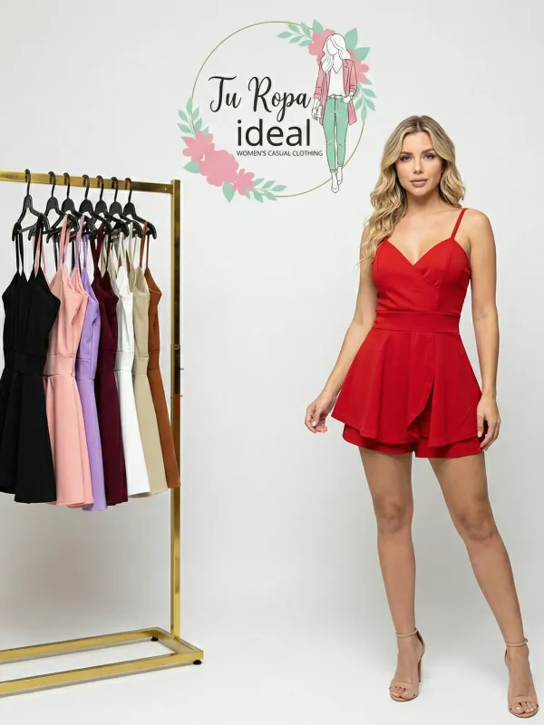 VESTIDO SHORT UNITALLA COLOR ROJO CASUAL Y DE FIESTA